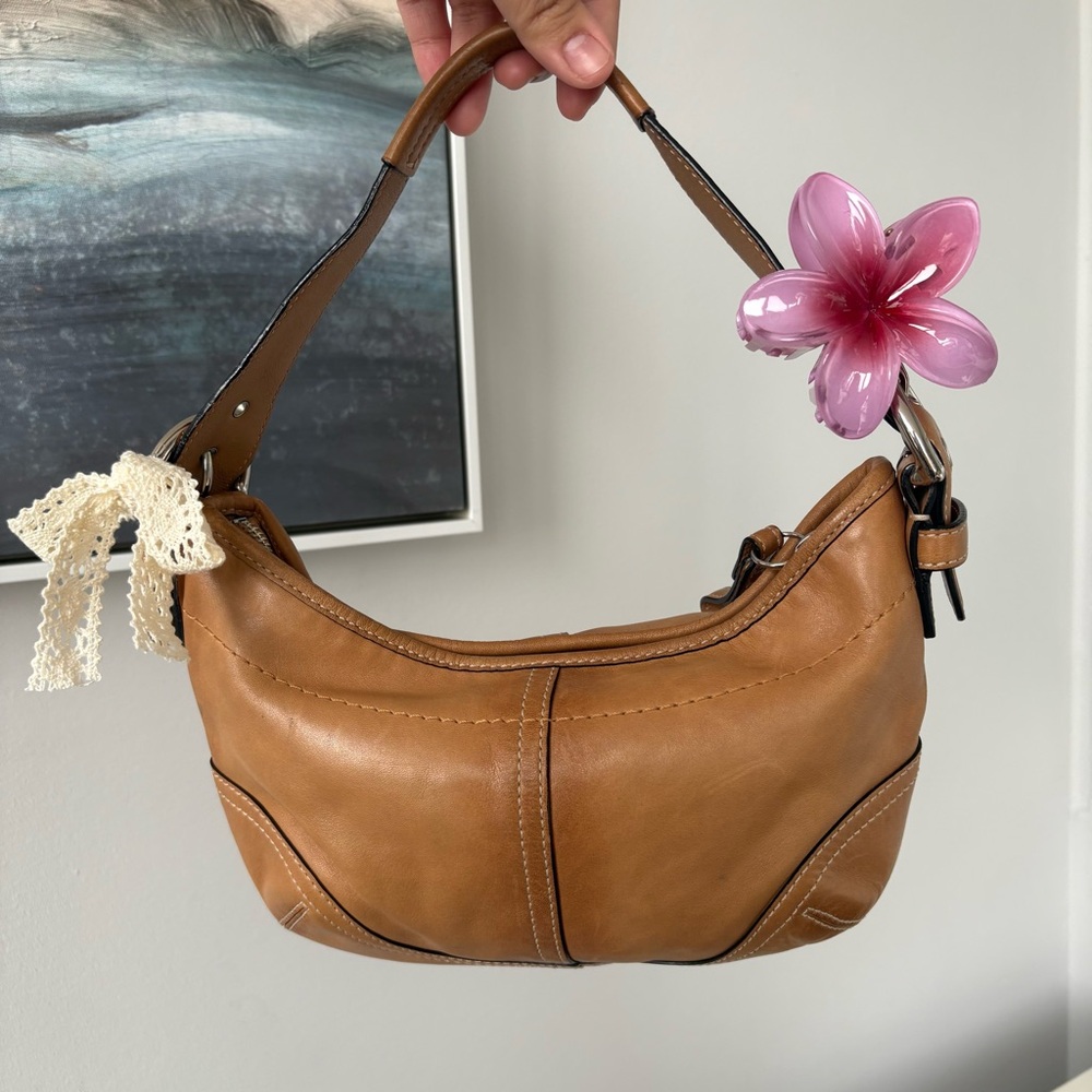 Vintage Coach Tan Leather Hobo Shoulder Bag